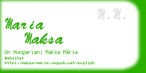 maria maksa business card